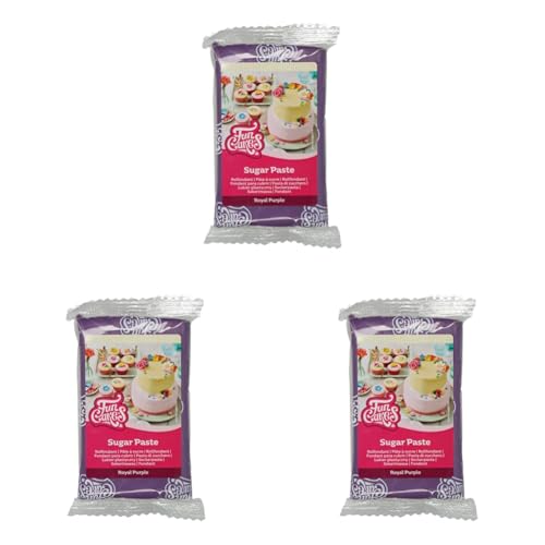 FunCakes Pasta De Azúcar Royal Purple, 250 Gramo (Paquete de 3)
