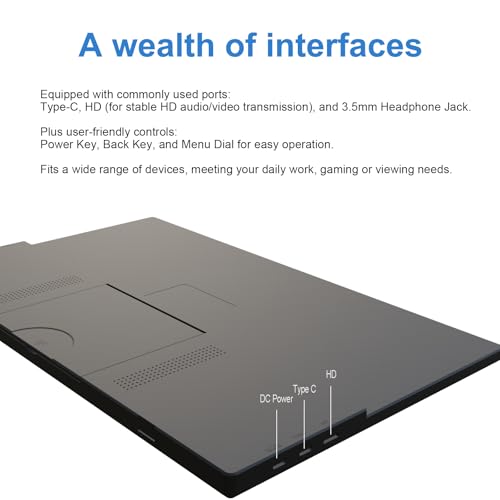 Image of PJGCWB 15.6 inch Portable Monitor 1366 * 768 HD USB-C HDMI Second External Monitor for Laptop,PC,Mac Phone,PS,Xbox,Swich,IPS Ultra-Thin Zero Frame Gaming Display(Inches, 15.6)