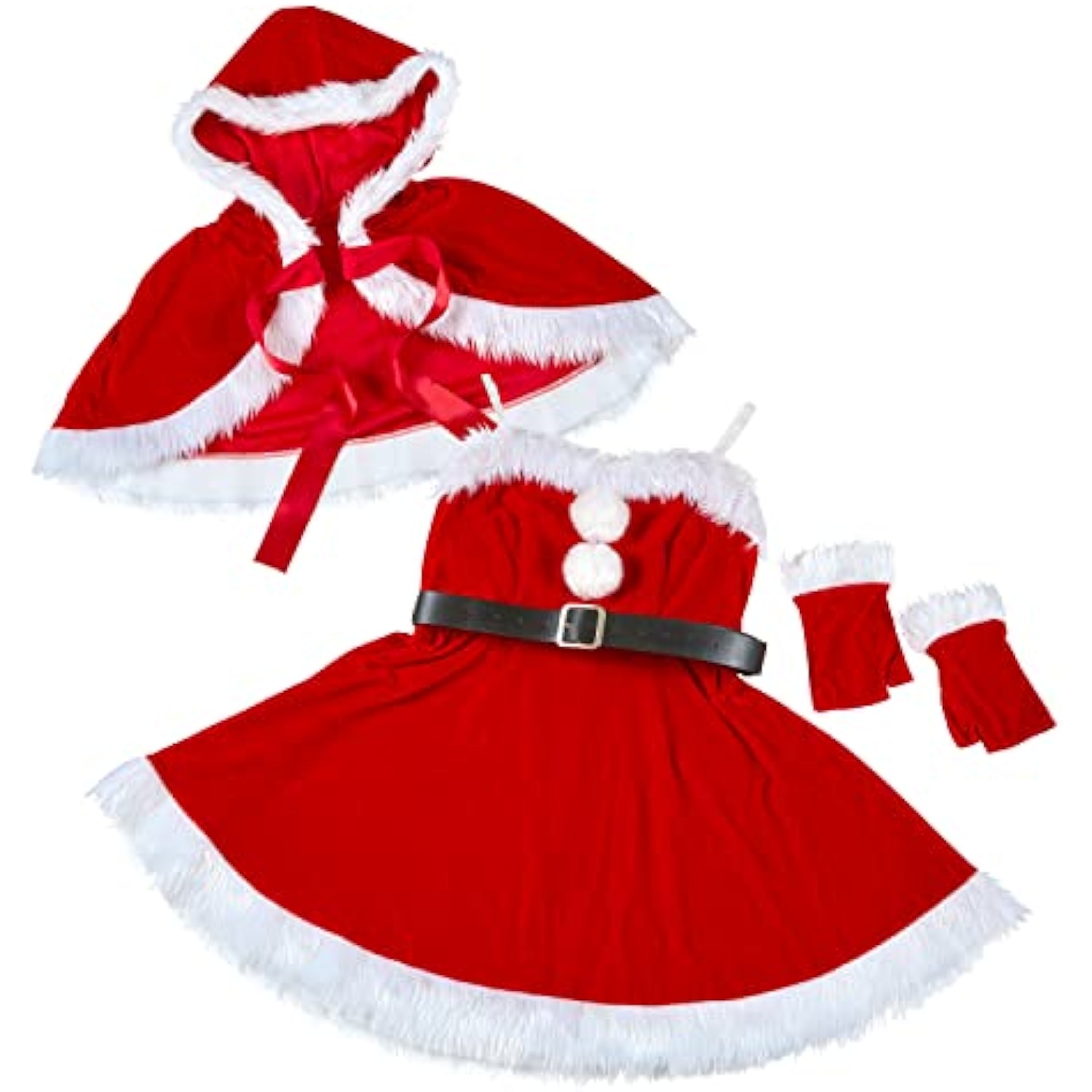 クリアストーン(Clearstone) ミミノエル コスプレ クリスマス リボンケープサンタ レディース M レッド 詳細画像3