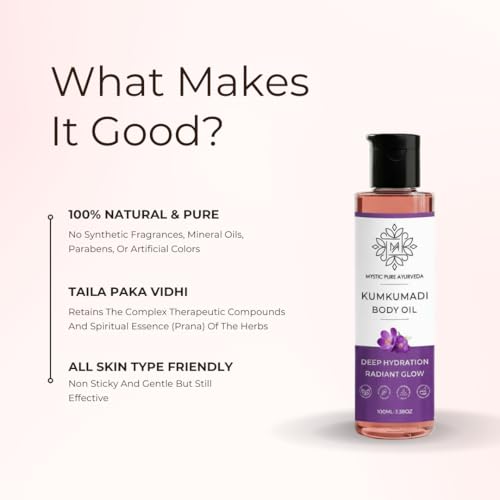 Image of Kumkumadi Body Oil For Deep Hydration and Natural Glow | Full-Body Radiance 100% Natural, Taila Paka Vidhi Crafted- 100ml