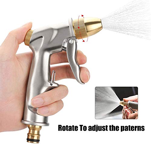 Montex Nozzle 2 Pack Garden Hose Nozzle Heavy 100% Metal Duty Hose Spray Nozzle With 3/4" Brass Connector For Watering Plants & Lawn, Car Washing, Patio, Pets #TOP5