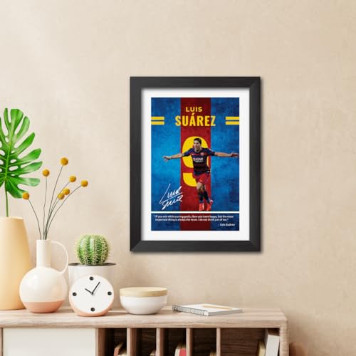 Image of TenorArts Luis Suarez Quotes Poster Frame Barcelona Laminated Photo Framed Painting with Matt Finish Black Textues (12 inches x 9inches)