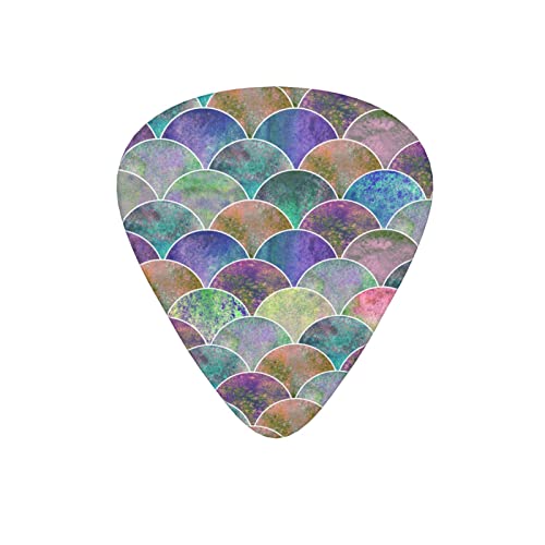 Lot de 12 médiators colorés en forme d’écailles de sirène pour guitare électrique, basse, acoustique, cadeau pour les amateurs de guitare avec boîte - Les Beatles, Paul McCartney, John Lennon, RIngo Starr, George Harrison Lot de 12 médiators colorés en forme d'écailles de sirène pour guitare électrique, basse, acoustique, cadeau pour les amateurs de guitare avec boîte