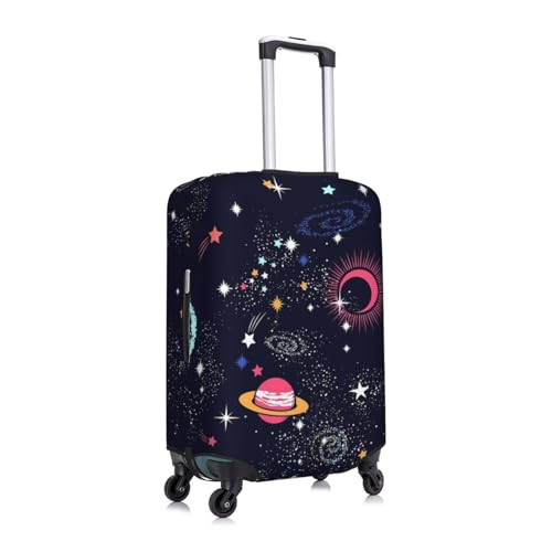 EdNeY Space Planets Travel Luggage Cover Elastic Anti-scratch Suitcase Cover Protector Spandex Stretch Luggage Baggage Covers Fits 25-28 Inch Luggage,L3
