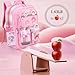 zobnbaf Anime Backpack for Girls - Student Schoolbag with Pins, ID Badge Holder, Stationery, card, Cartoon bag Set Cute Casual Laptop Backpack Waterproof Large Capacity Daypack Travel Gift