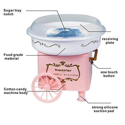 Cotton Candy Machine For Kids Cheap Small Candy Maker Vintage Retro Birthday Christmas Gift Sugar Free Hard Candy Mini Supplies Homemade 10 Reusable Paper Cones 1 Spoon Old Fashioned Candy Dispenser