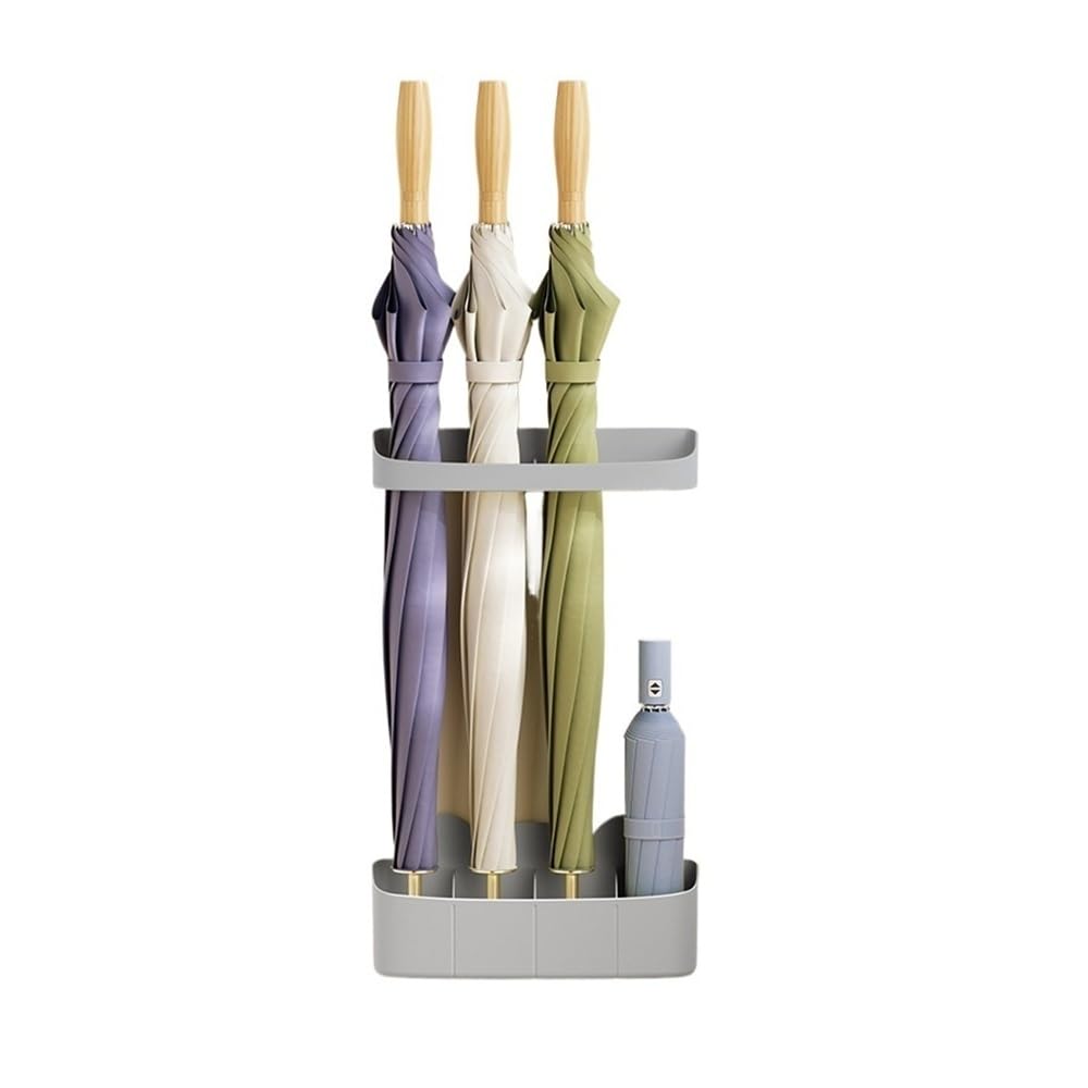 HYLYGFH WallMounted Umbrella Stand NoDrill Umbrella Holder for Home Entryway Stylish Gray Umbrella Organizer for Indoor Use SpaceSaving Design