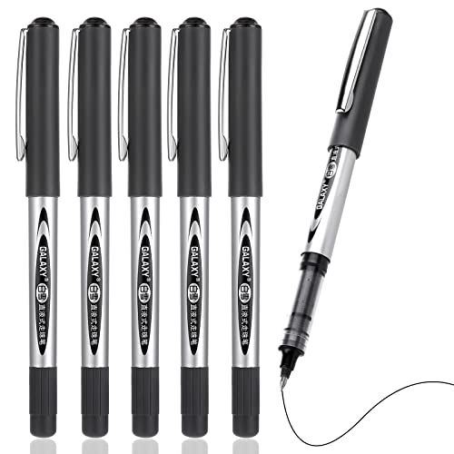Cobee Rollerball Gel Ink Pen, 6 piezas 0.5 mm Rolling Ball Bolígrafos Tinta negra Pluma de secado rápido Tinta líquida Plumas de punta fina de...