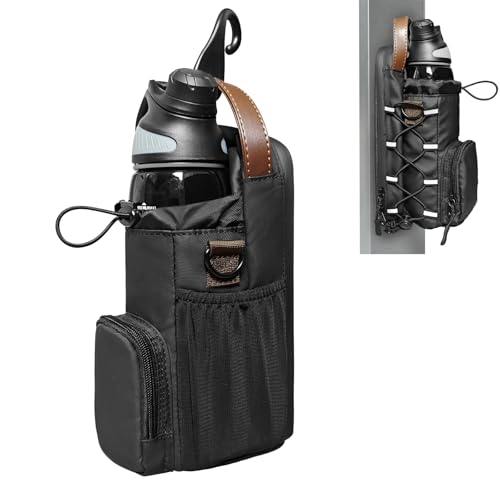 Magnetic Gym Bag for Men and Women Magnetic Water Bottle Holder for Gym Small Gym Bag Gym Gifts for Women and Men (Black-brown <40 OZ)