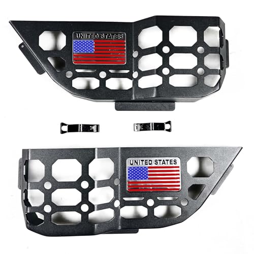 Image of Rear Door Metal Pocket Molle Panels Compatible with 2018-2025 Wrangler JL 4 Door Only & 2020-2025 Gladiator JT | Aluminum Flag Style| Steel Storage Box Replaces The Weak Saggy Net