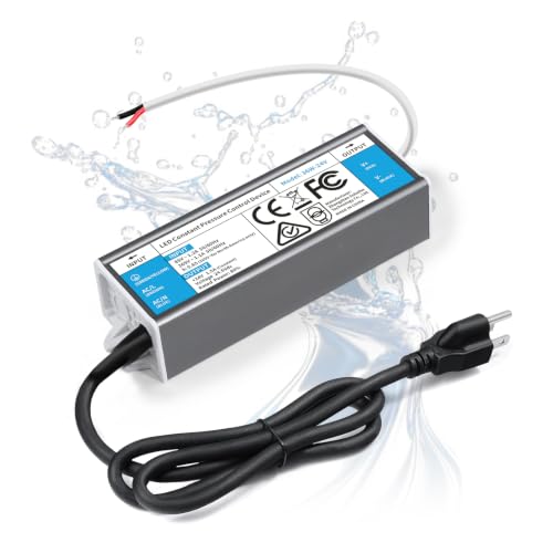 Image of LED Driver 36 Watts Waterproof IP67 Power Supply 85V-265V AC to 24V DC Converter,Quiet and Small LED Transformer Low Voltage Output with 3-Prong Plug 3 Feet Cable for LED Light Strip, Outdoor