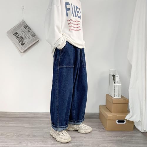 Baggy Jeans Men Washed Relaxed Fit Wide Leg Denim Pants Men Open Bottom Parachute Streetwear for Skater Jeans4