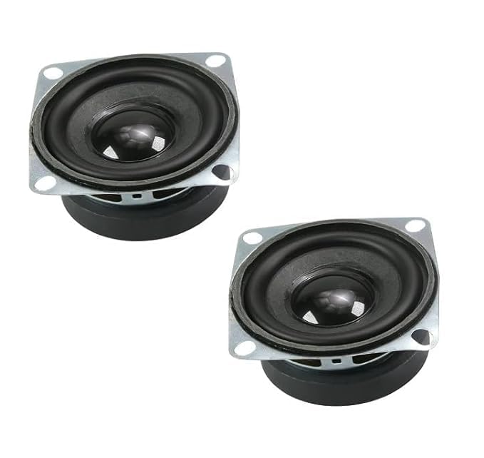 Image of ND TECH 2 inch Square 4 Ohm 3 Watt Black Full Range Speaker, Woofer for DIY Projects and Kits (Pack of 2)
