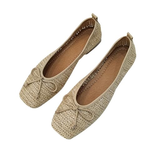 Zapatos de abuela retro tejidos planos para mujer: calzado casual cómodo corte bajo 6