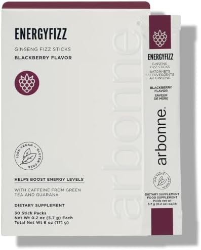 Ginseng Energy Fizz - Blackberry, Energy Drink Mix by Arbonne - 30pk