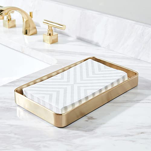 mDesign-Modern-Decorative-Metal-Guest-Hand-Towel-Tray-Holder-Organizer-for-Disposable-Paper-Napkins-Jewelry-Makeup-Bathroom-Vanity-Sink-Counter-Organization-Unity-Collection-Soft-Brass