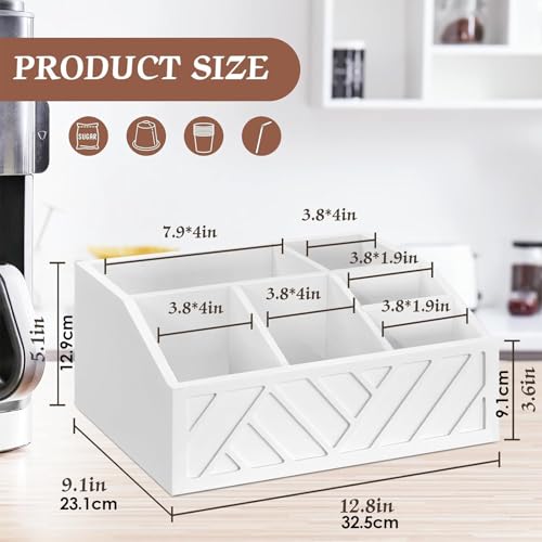 Panier de rangement avec grands compartiments pour dosettes et sirops de café - 6