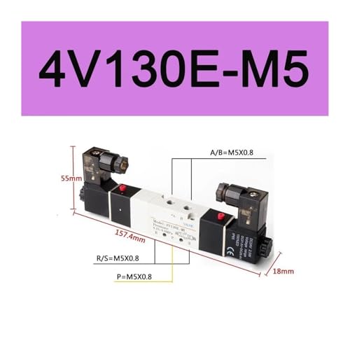 Électrovanne 4V130E-M5 AC24V pour montage sur bloc de distribution d'air - 3