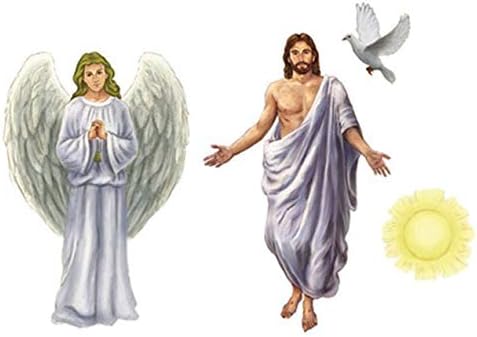 Miniatura 3 de Juego de 18 calcomanías de Pascua de la Resurrección de Jesucristo, escuela dominical, paquete de 50 hojas