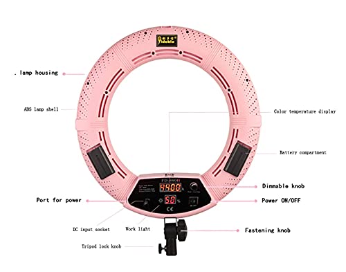 FACAZ Kamera-Foto-Video-Beleuchtungs-Kit: 48 Zentimeter Äußeres 96 W 5500 K Dimmbares LED-Ringlicht, Lichtstativ, Vine… – Bild 6