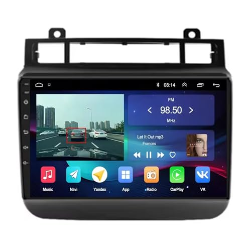 Navegación de Video del Automóvil para VW Volkswagen Touareg FL NF 2011 2017 HD Pantalla Táctil+Llamadas Manos Libres Bluetooth+WiFi, Navegador GPS/Mandos Volantes, 4 Nuclear 1G+16G