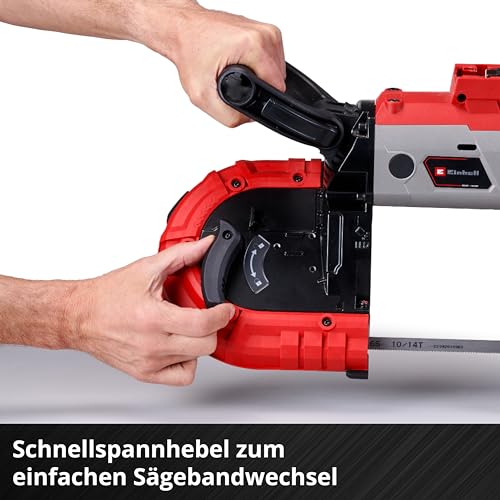Einhell Akku-Bandsäge TE-MB 18/127 U Li-Solo Power X-Change (18 V, 115 mm Schnitthöhe, 127 mm Schnittbreite, Untergestell, LED-Licht, inkl. 2x Sägeband, ohne Akku)