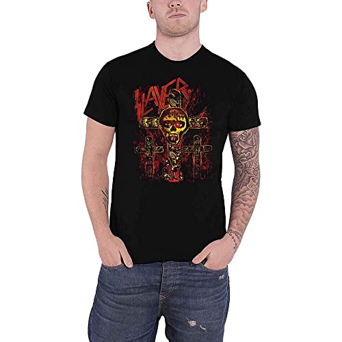 Tee-shirt Slayer SOS Crucifiction noir S fini les vêtements fades
