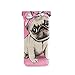 Hupery Puppy Pug Sunglasses Pouch Squeeze Top Eyeglasses Case PU Leather Glasses Holder Organizers Storage Bag For Women Men