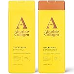 Absolute Collagen - Thickening Collagen Complex Shampoo and Conditioner Set 500ml - For Thin & Fine Hair - Strengthen, Nourish and Volumise - Boost Shine - Fight Signs of Hair Ageing - Paraben Free