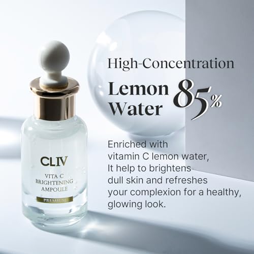 CLIV Vita C Brightening Ampoule Facial Serum | 85% Lemon Water | Skin Dullness Treatment | Vitamin Skincare |Skin Refreshing Serum | Korean Skincare (1.01 fl oz, 30ml) - Image 3