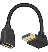 Poyiccot DisplayPort 1.4 Cable, 8K DisplayPort Extension Cable, 90 Degree Displayport 1.4 Extende...