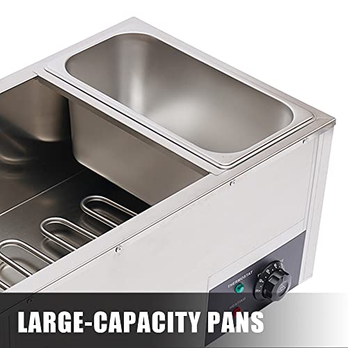 Edelstahl Buffetwärmer, 3 * 7L Behälter mit Deckel, 850 W Gastronomie Chafing Dish mit Speisebehälter Elektrisch Warm-Wasserbad Speisenwärmer – Bild 3