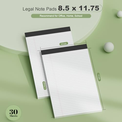 Legal Pads 8.5 x 11 College Ruled Note Pads, 6 Pack Notepads 8.5 x 11 Lined Paper Narrow Ruled Writing Pads, 30 Sheets Per Note Pad, Micro Perforated White Legal Pad 8.5 x 11 for W image 8