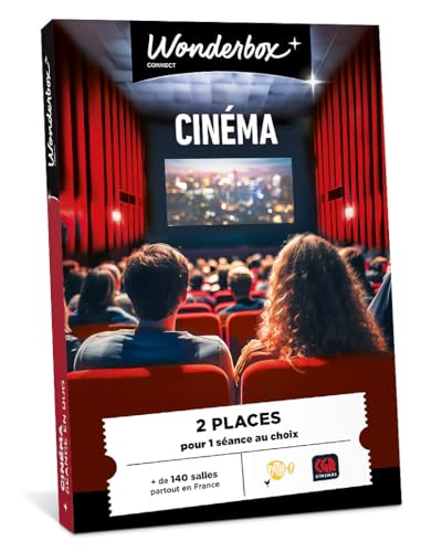 Wonderbox Connect - Coffret Cadeau - Cinéma - 2 Places de cinéma au Choix - 140 salles Pathé ou CGR Partout en France - Séance en Duo - Validité 27 Mois