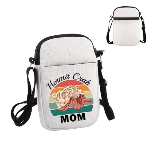 PWHAOO Hermit Crab Lover Gift Hermit Crab Mom Crossbody Bag Hermit Crab Owner Travel Bag Love Hermit Crab Gift