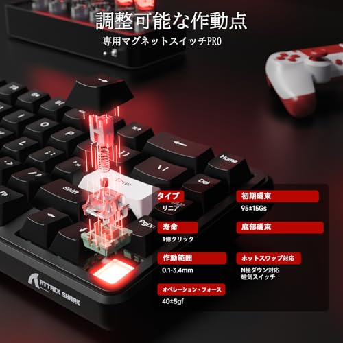 ATTACK SHARK X65 HE ラピッドトリガーキーボード の商品画像 4