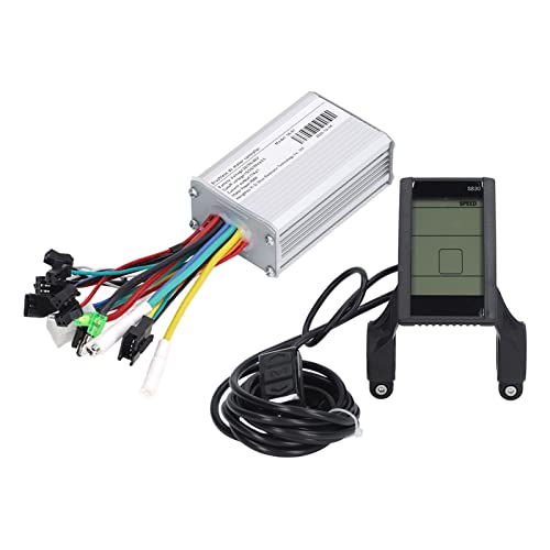 YedaHcy 24V 36V 48V Electric Bike Controller Kit with S830 LCD Vertical Panel, Modified Controller Set for 350W Motors, Retrofit Accessory with Heat Dissipation Housing, Speed Display,