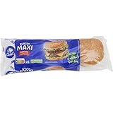 CARREFOUR CLASSIC' – Pain Burger Maxi Nature, Moelleux et Léger pour Sandwichs Gourmands (6x495g) - Le Lot De 4