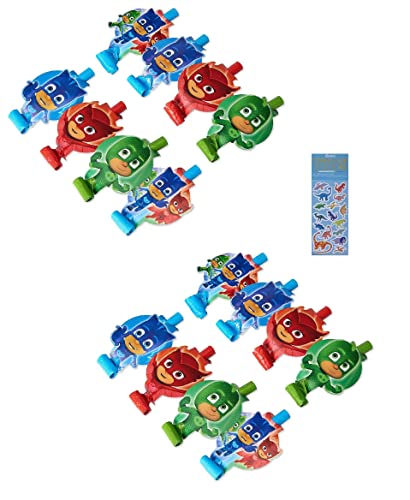 Décoration table anniversaire Pyjamasques Amscan pour éviter le désordre avec stickers dinosaures