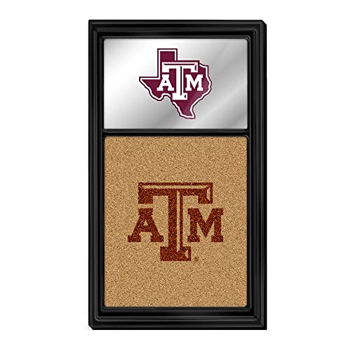 The Fan Brand NCAA Texas A&M Aggies - Texas Dual Logo - Mirrored Cork Note Board - Sports Team Bar Sign Décor: Home, Dorm, Garage, Office, Fan Cave