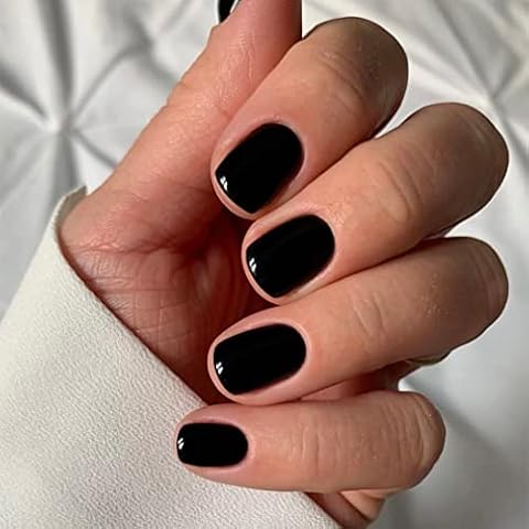 Sethexy Glossy Black Press on Nails Cover