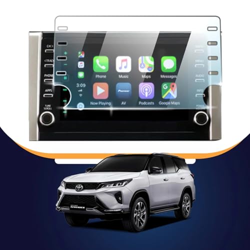Image of KMH Premium Car Tempered Glass Screen Guard Protector compatible with Toyota Fortuner FL, Legender, Crysta (8.9 Inch) Dashboard Screen Guard Glossy Finish, Pack of 1