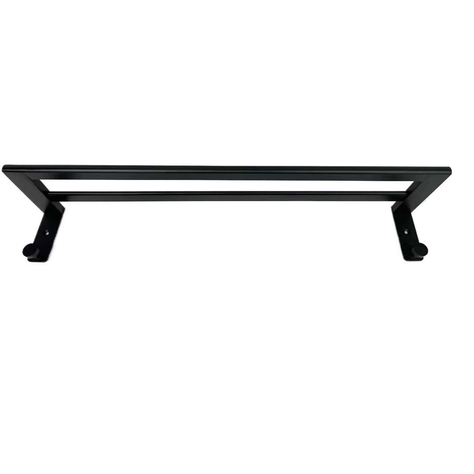 Double-layer Space Aluminum Alloy Bathroom Bath Towel Rack/double-rod Rod for Bathroom(Black 1)