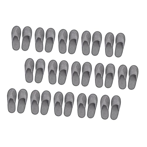 Pantoufles jetables pliables en tissu gris avec semelle antidérapante de 5 mm