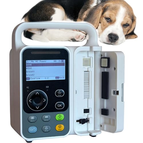 hocvseo Automatische Veterinärinfusionspumpe, Hochpräzise Und Einstellbare Infusion, Mit 3 'LCD-Display, Mit Alarm Und Kalibrierung, Für Hunde-, Katzen- Und Haustierkliniken