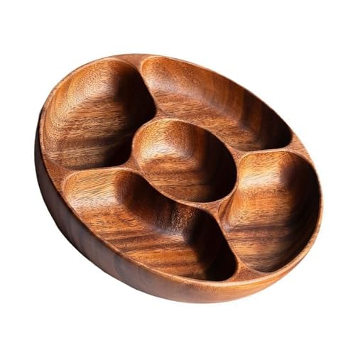 Fruit Plate Dry Food Storage Tray Wood Divided Servings Tray Snacks Platters Tray for Fruit Nut Snacks Enduring