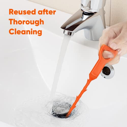 Hair Clog Auger, Aiment 6 Pcs 25 Inch Clog Remover, Plastic Bendable Barbs Tool Suitable For Dredging Clogged Pipes, Sink, Shower Drains #TOP5