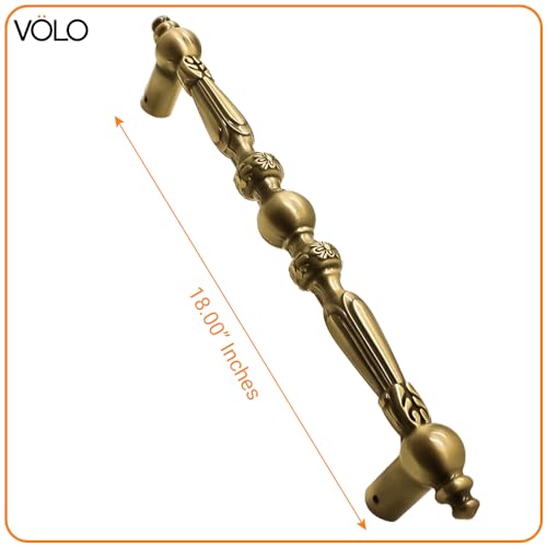 Image of VOLO Main Door Handle /Door Handles for Main Door /Glass Door Handle /Pull Handles, for Home /Office /Hotels (Antique Brass)(Rajwadi Handle) (18 inch (450mm), 2)