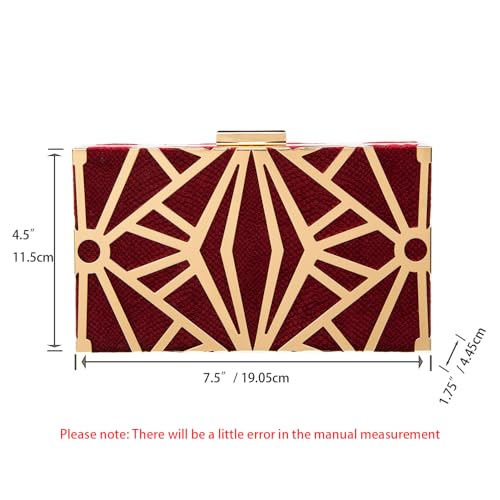 Image of CARIEDO Women Evening Bag Elegant Clutch Purse Exquisite Velvet Metal Hollow out Handbags Prom Wedding Party