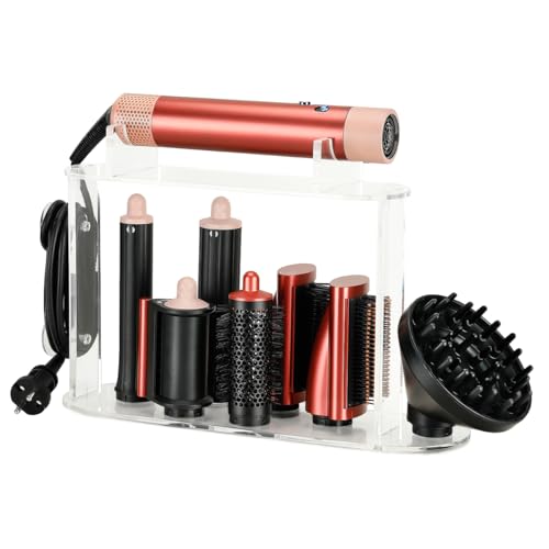 SAZIKA Acryl Organizer für Dyson Airwrap 7 Fächer für Aufsätze & Diffusor platzsparender Aufbewahrungshalter für Bad & Zuhause Transparenter